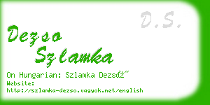 dezso szlamka business card